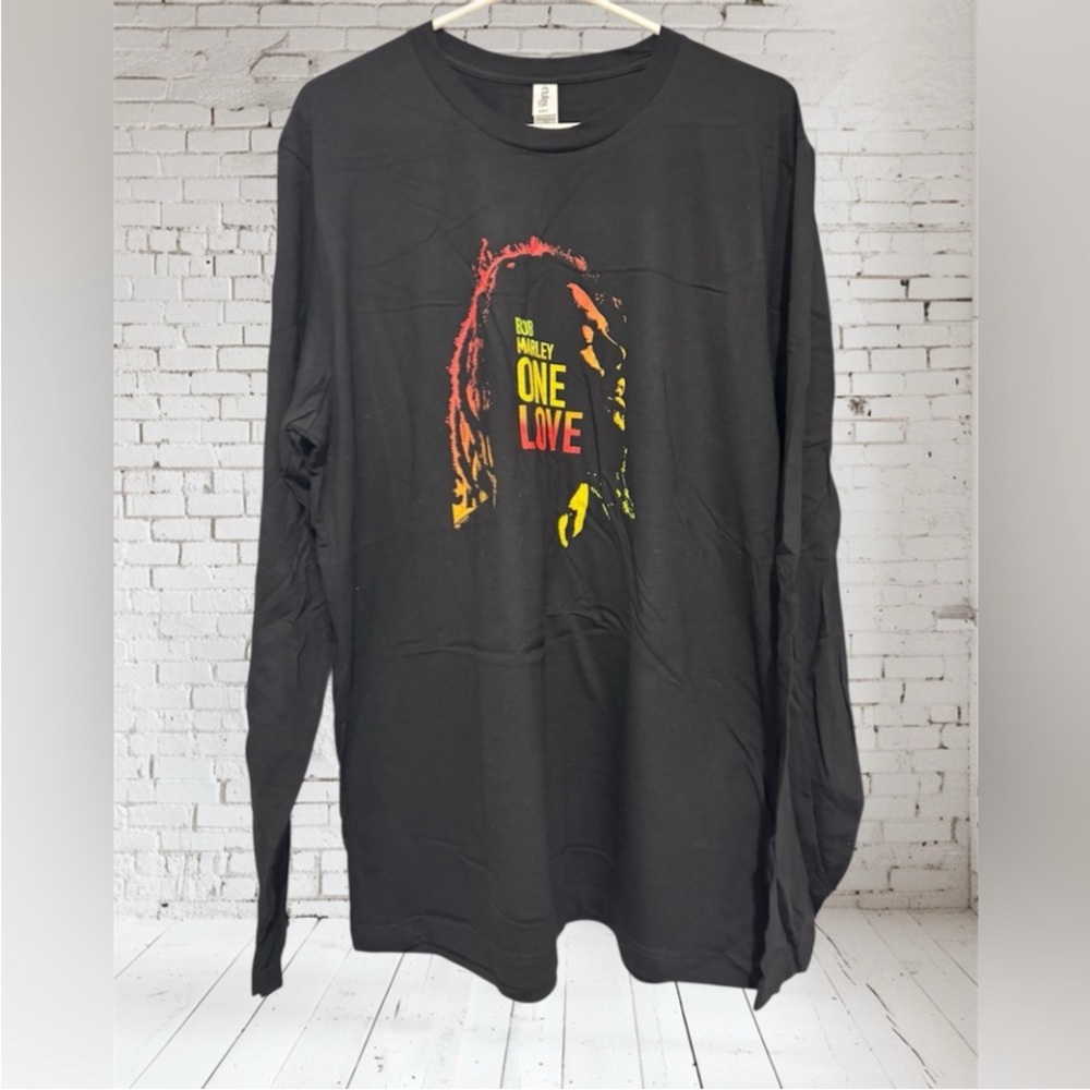 Bob Marley Movie One Love Black Long Sleeve Shirt NWOT